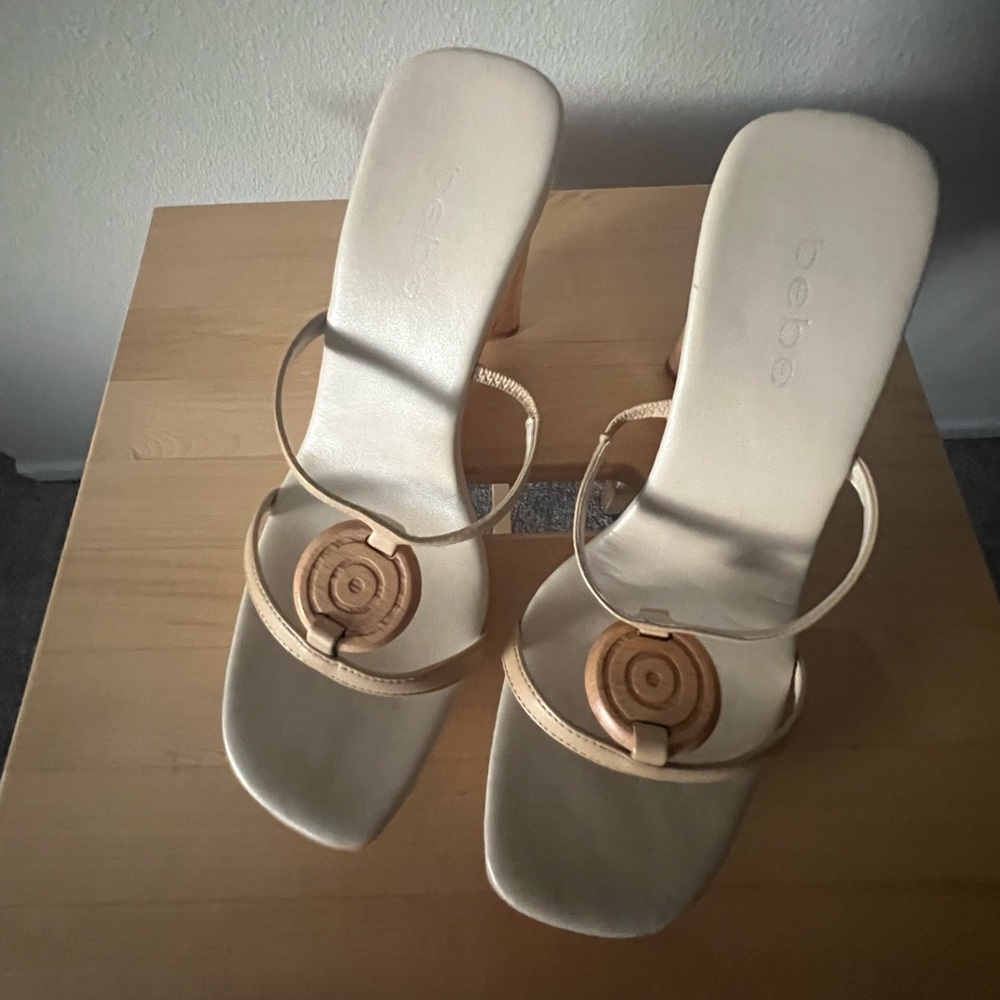 Vintage Bebe Wedge Sandals with Wooden Accents - Picture 11 of 11